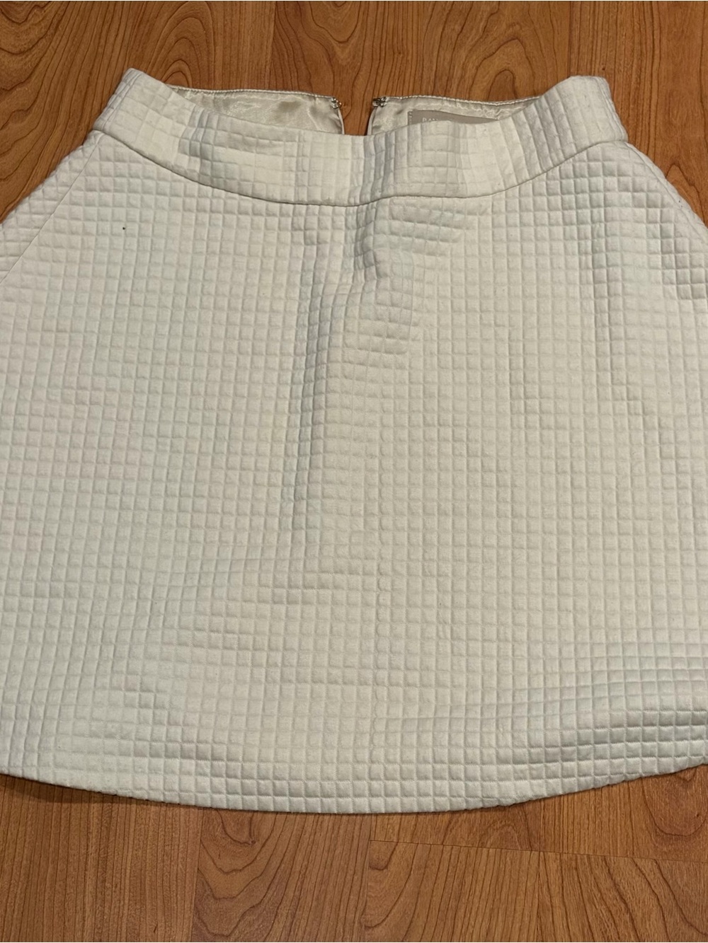 Banana Republic White Textured A-Line Mini Skirt